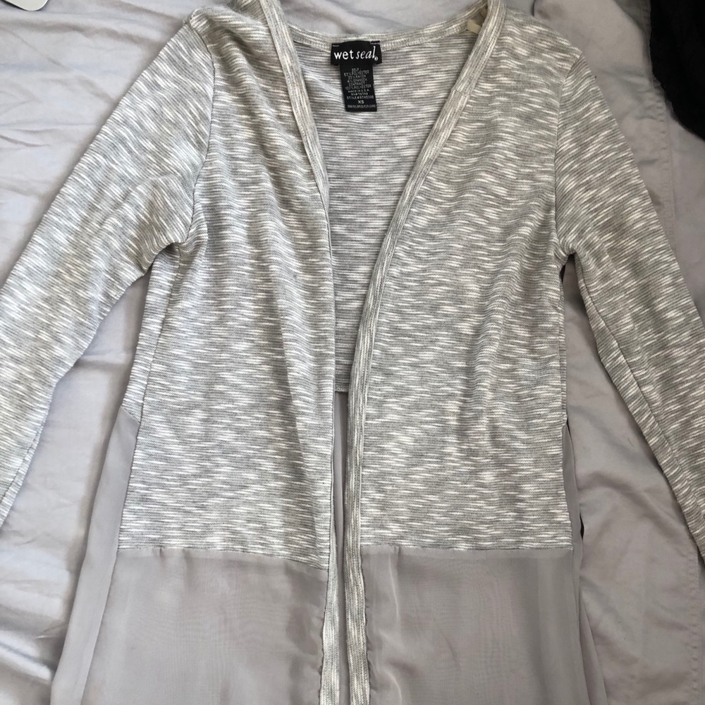 dressy gray cardigan